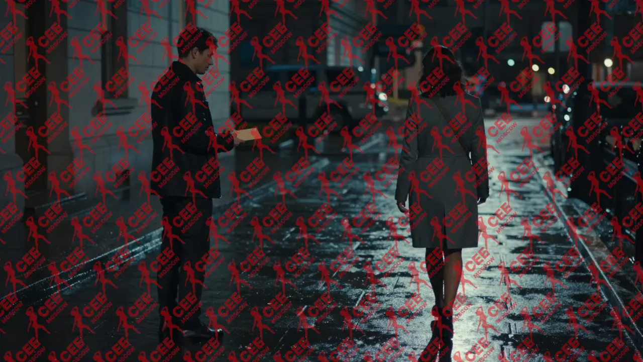 Женщина уходит от мужчины в дождливый вечер &mdash; ни прикосновений, ни эмоций, только уважение.