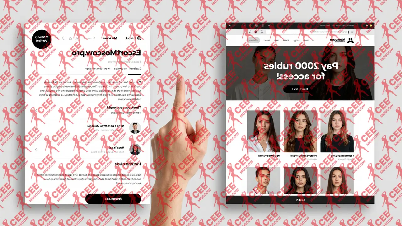 Два сайта рядом: один с яркими баннерами и надписью 'оплатите доступ', другой &mdash; минималистичный и проверенный, без лишнего.