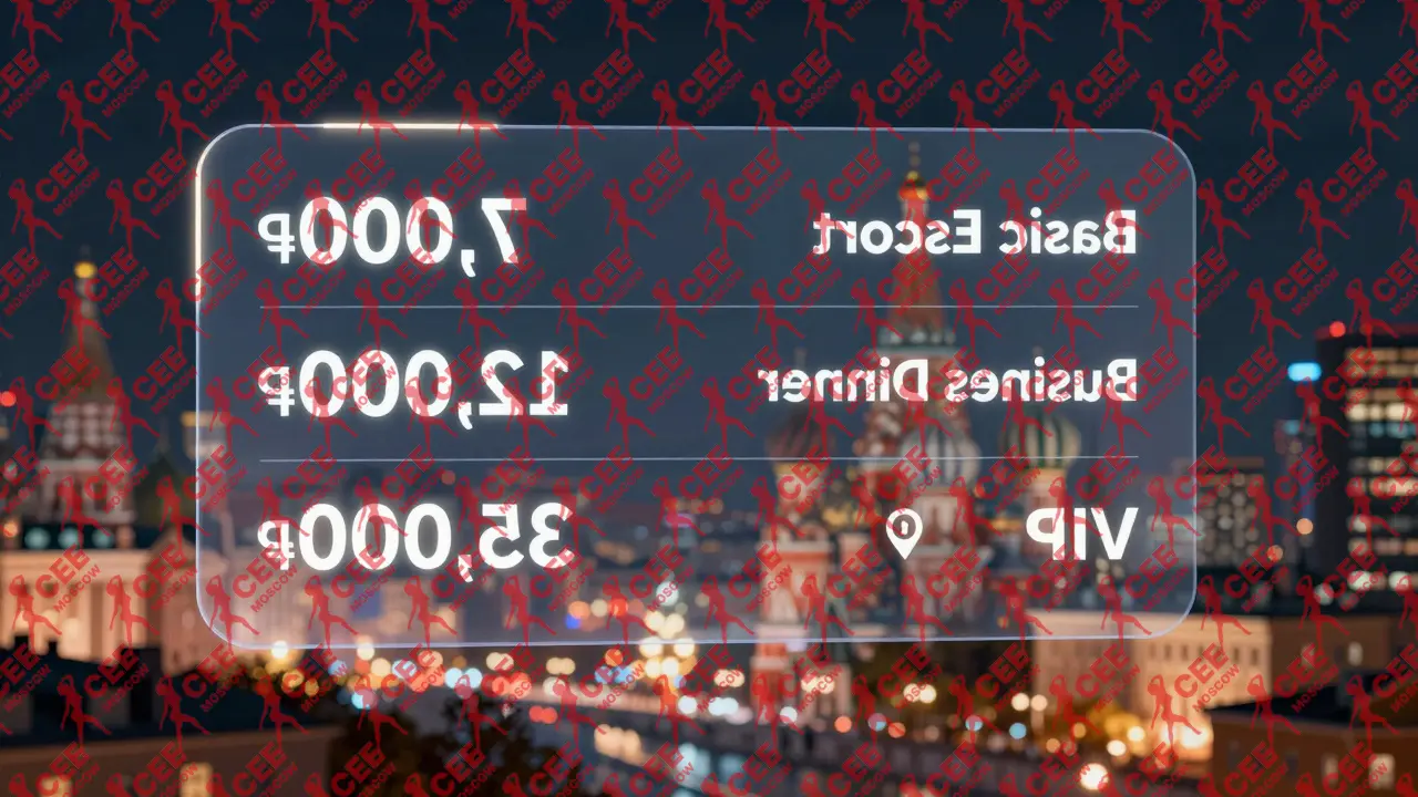 Прозрачная таблица цен на эскорт-услуги в Москве с визуальными обозначениями уровней сервиса.