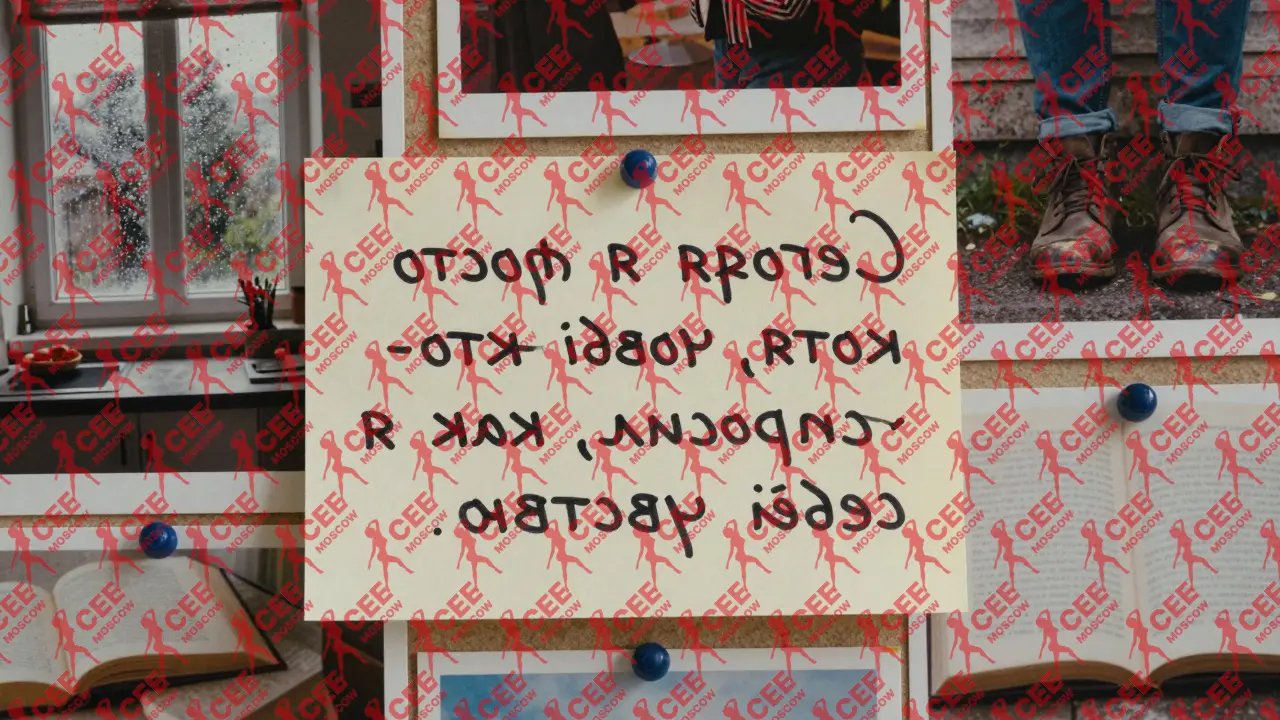Рукописная записка на доске с фразой 'Я хотела, чтобы кто-то спросил, как я себя чувствую', рядом &mdash; фото ботинок, книги и окна с дождем.