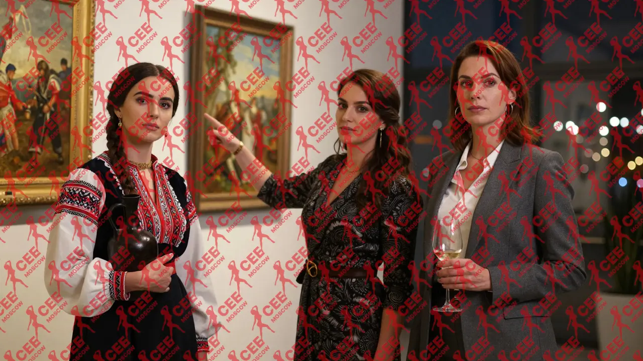 Три женщины в разных стилях: деловая, артистичная и традиционная, символизирующие экспертизу в культуре, языках и грузинских традициях.