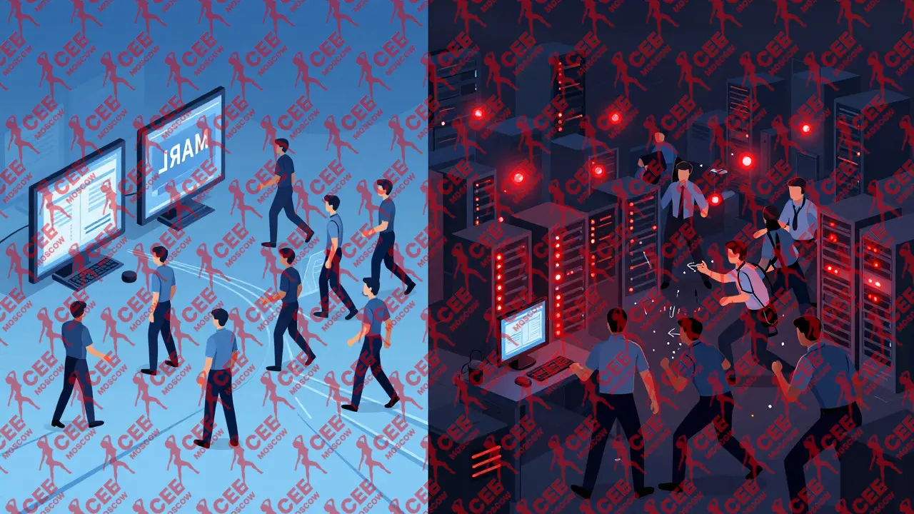 Сравнение хаотичной и скоординированной работы мультиагентной системы после внедрения MARL.